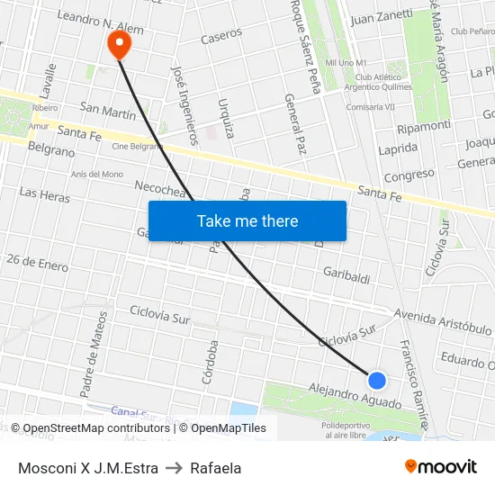 Mosconi X J.M.Estra to Rafaela map