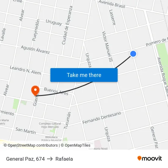 General Paz, 674 to Rafaela map