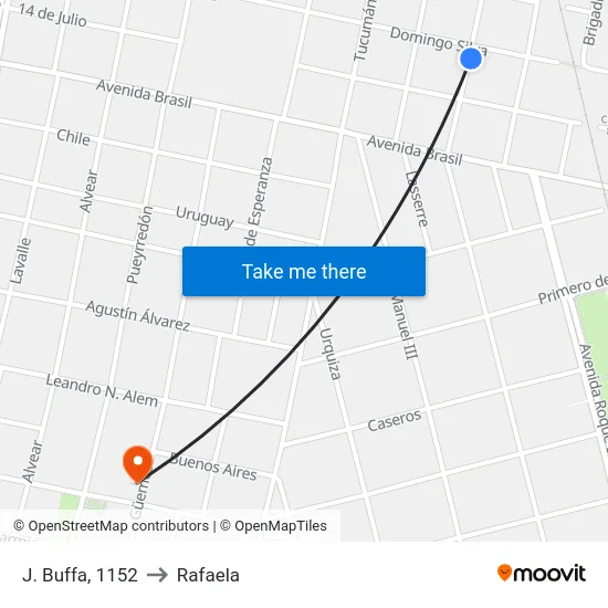 J. Buffa, 1152 to Rafaela map