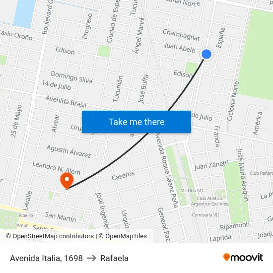 Avenida Italia, 1698 to Rafaela map