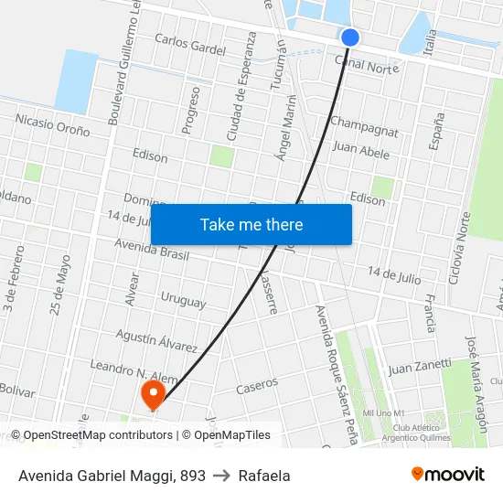 Avenida Gabriel Maggi, 893 to Rafaela map