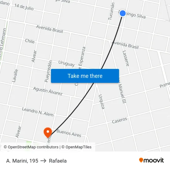 A. Marini, 195 to Rafaela map