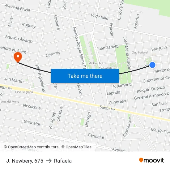 J. Newbery, 675 to Rafaela map