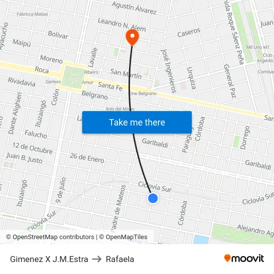 Gimenez X J.M.Estra to Rafaela map