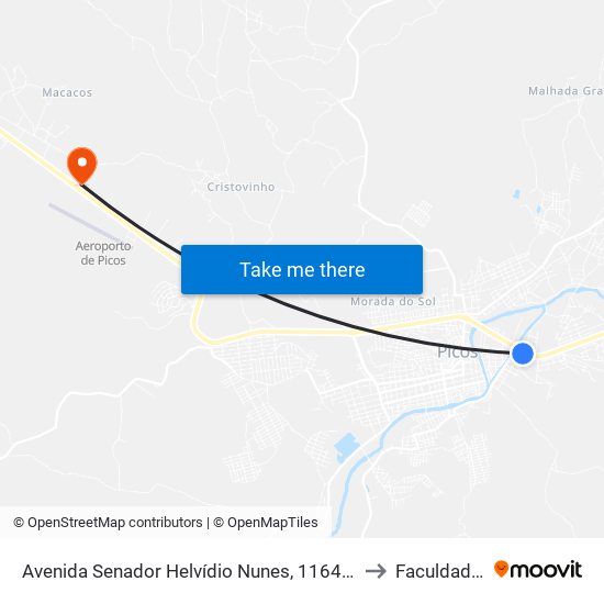Avenida Senador Helvídio Nunes, 1164 |Clinica De Urgência to Faculdade R. Sá map