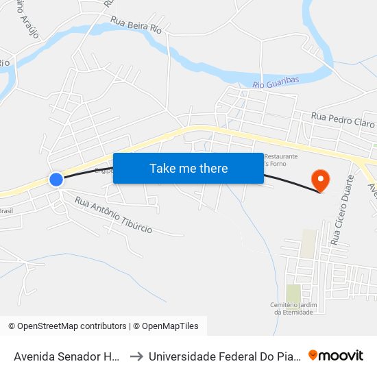 Avenida Senador Helvídio Nunes, 321 |Morro Da Aabb to Universidade Federal Do Piauí - Campus Senador Helvídio Nunes De Barros map