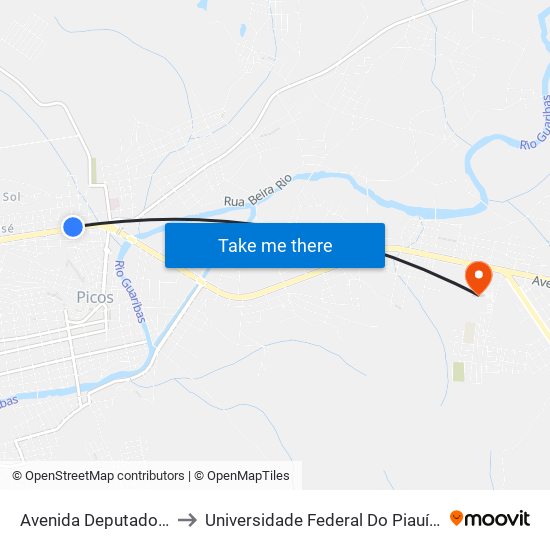 Avenida Deputado Sá Urtiga, 119- |Moto Moura to Universidade Federal Do Piauí - Campus Senador Helvídio Nunes De Barros map