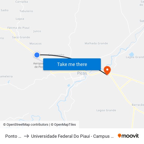 Ponto Da R. Sá to Universidade Federal Do Piauí - Campus Senador Helvídio Nunes De Barros map