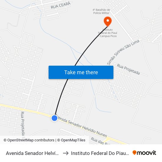 Avenida Senador Helvídio Nunes, 6003 to Instituto Federal Do Piauí - Campus Picos map