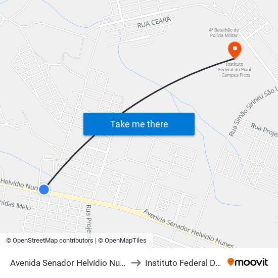 Avenida Senador Helvídio Nunes, 4728- Picos Plazar Shopping to Instituto Federal Do Piauí - Campus Picos map