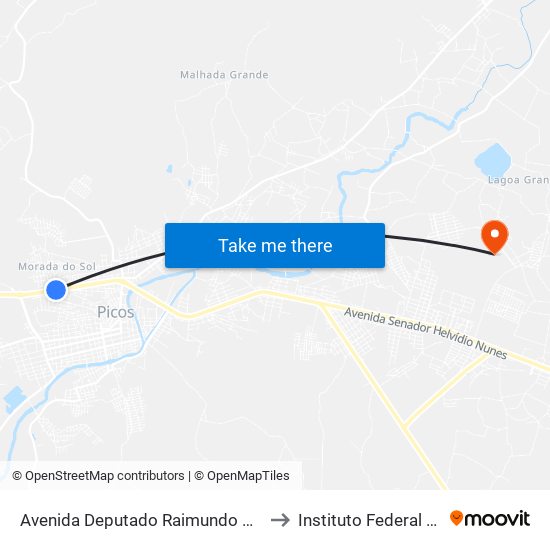 Avenida Deputado Raimundo De Sa Urtiga, 1313 |Subida Da Aerolãndia to Instituto Federal Do Piauí - Campus Picos map