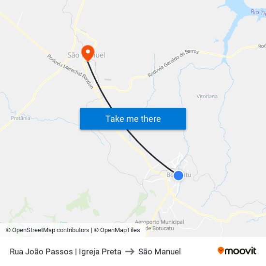 Rua João Passos | Igreja Preta to São Manuel map