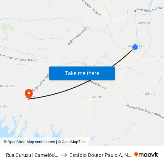 Rua Curuzu | Camelódromo to Estádio Doutor Paulo A. Novaes map