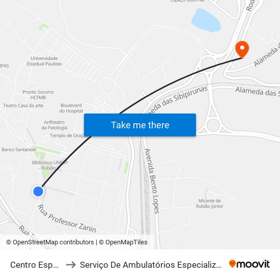 Centro Esportivo | Embarque to Serviço De Ambulatórios Especializados De Infectologia “Domingos Alves Meira” map