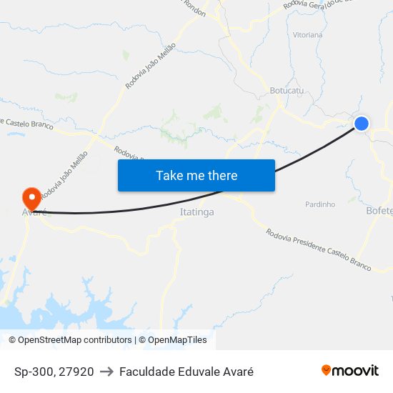 Sp-300, 27920 to Faculdade Eduvale Avaré map