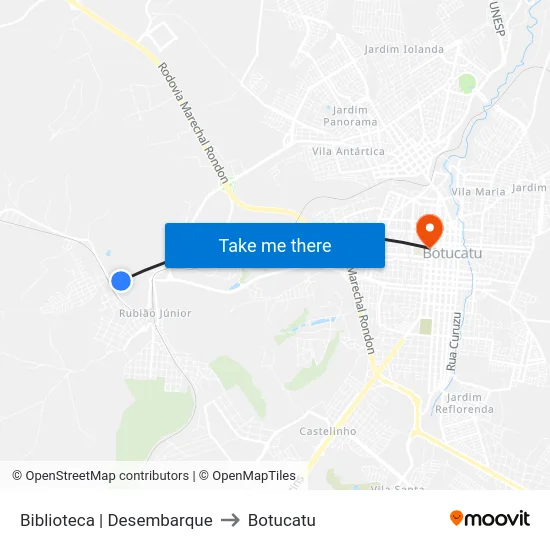 Biblioteca | Desembarque to Botucatu map