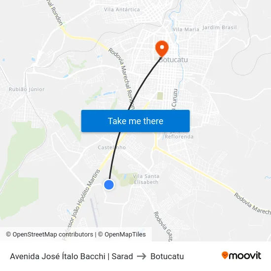 Avenida José Ítalo Bacchi | Sarad to Botucatu map
