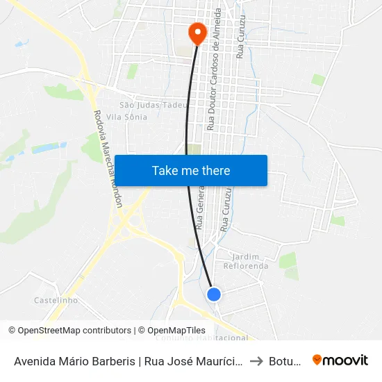 Avenida Mário Barberis | Rua José Maurício De Oliveira to Botucatu map