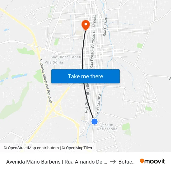 Avenida Mário Barberis | Rua Amando De Barros to Botucatu map
