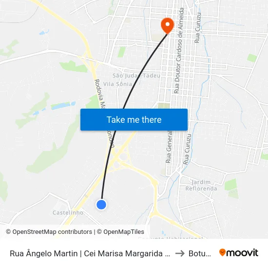 Rua Ângelo Martin | Cei Marisa Margarida Basso Scott to Botucatu map