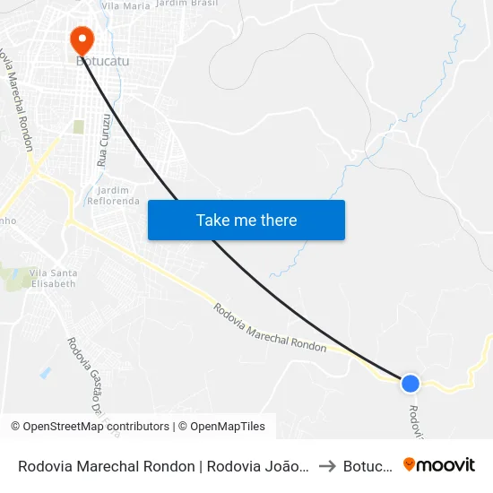 Rodovia Marechal Rondon | Rodovia João Greguer to Botucatu map