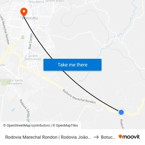 Rodovia Marechal Rondon | Rodovia João Greguer to Botucatu map