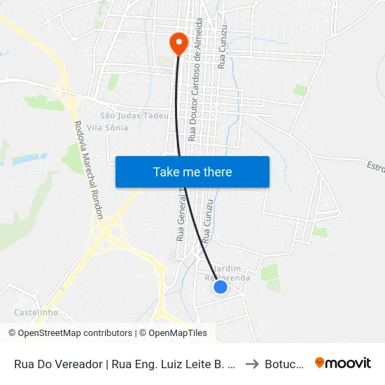 Rua Do Vereador | Rua Eng. Luiz Leite B. Mello to Botucatu map