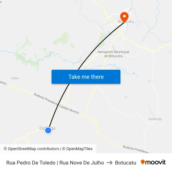 Rua Pedro De Toledo | Rua Nove De Julho to Botucatu map