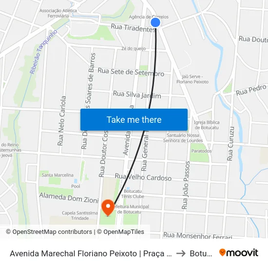 Avenida Marechal Floriano Peixoto | Praça Anita Garibaldi to Botucatu map