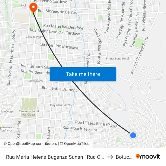 Rua Maria Helena Buganza Sunan | Rua Odete Paci to Botucatu map