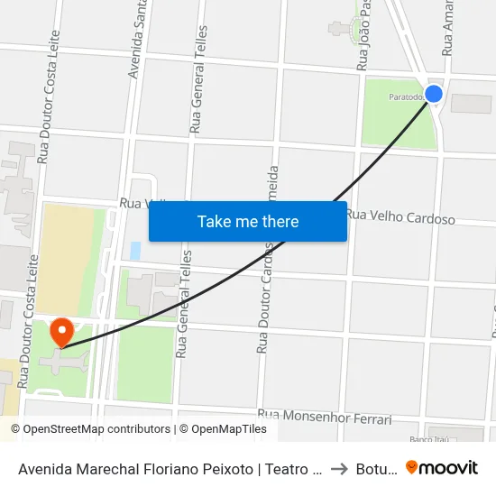 Avenida Marechal Floriano Peixoto | Teatro Municipal 'Paratodos' to Botucatu map