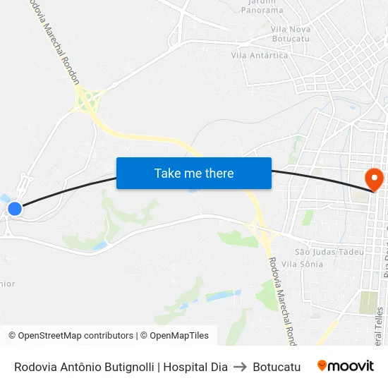 Rodovia Antônio Butignolli | Hospital Dia to Botucatu map