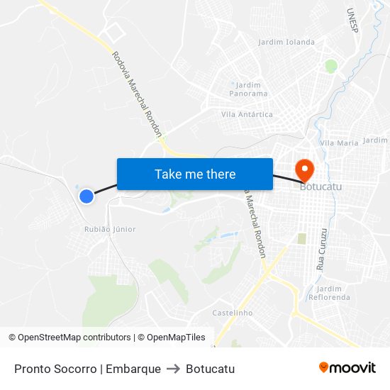 Pronto Socorro | Embarque to Botucatu map