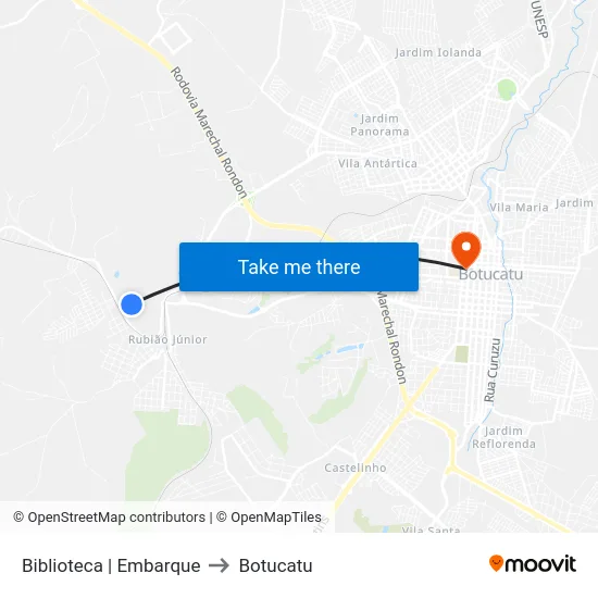 Biblioteca | Embarque to Botucatu map