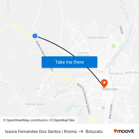Isaura Fernandes Dos Santos | Kroma to Botucatu map