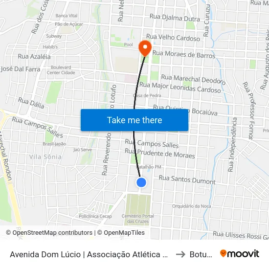Avenida Dom Lúcio | Associação Atlética Botucatuense to Botucatu map