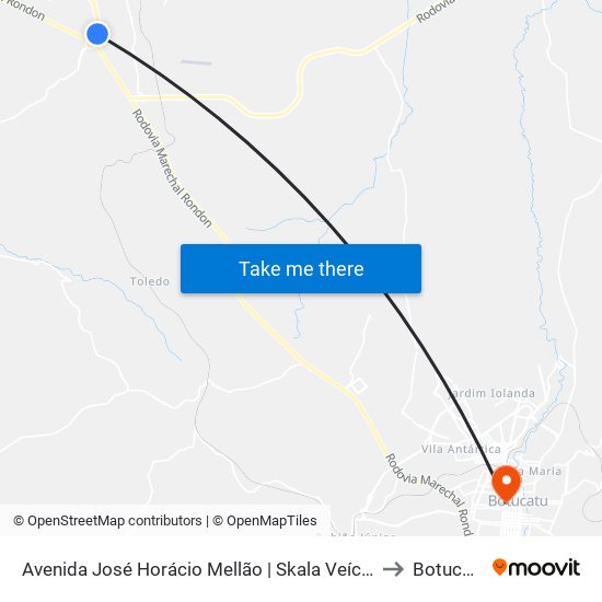 Avenida José Horácio Mellão | Skala Veículos to Botucatu map