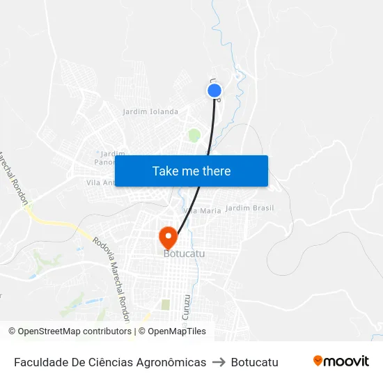 Faculdade De Ciências Agronômicas to Botucatu map