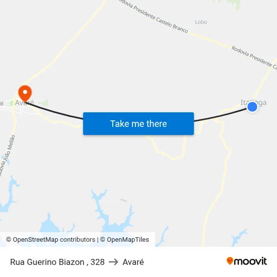Rua Guerino Biazon , 328 to Avaré map