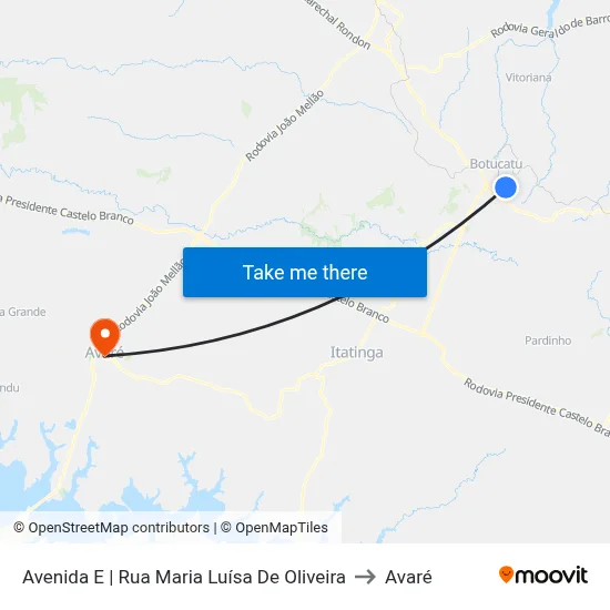 Avenida E | Rua Maria Luísa De Oliveira to Avaré map