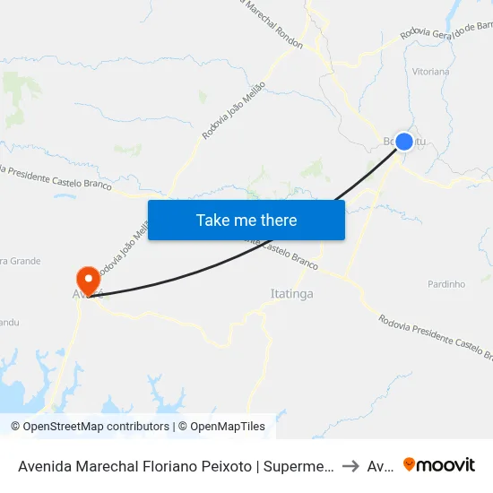 Avenida Marechal Floriano Peixoto | Supermercado Jaú Serve to Avaré map