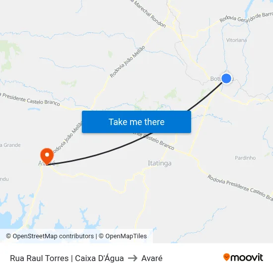 Rua Raul Torres | Caixa D'Água to Avaré map