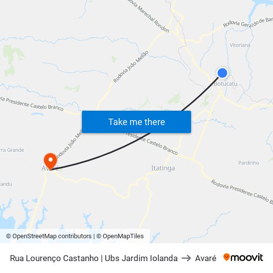 Rua Lourenço Castanho | Ubs Jardim Iolanda to Avaré map