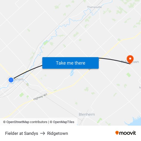 Fielder at  Sandys to Ridgetown map