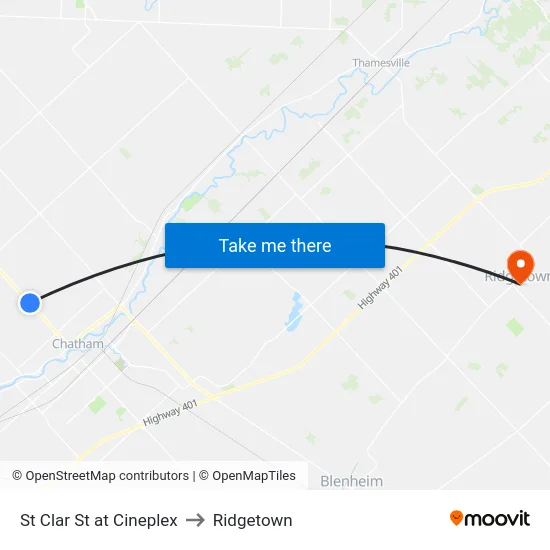 St Clar St at Cineplex to Ridgetown map