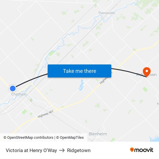 Victoria at Henry O'Way to Ridgetown map