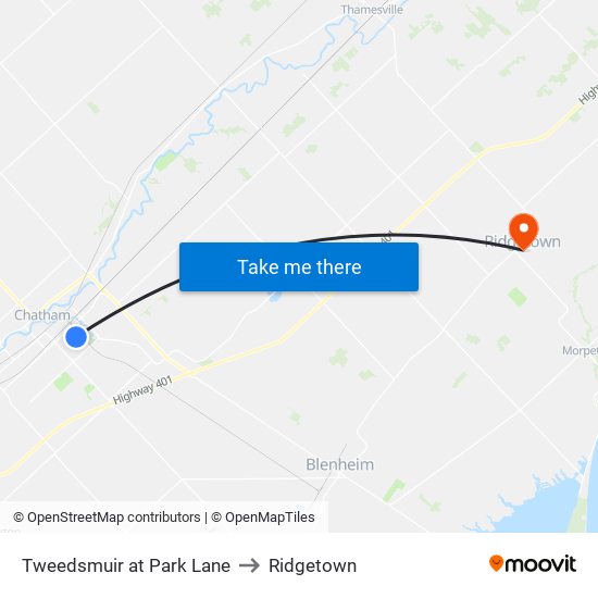 Tweedsmuir at Park Lane to Ridgetown map