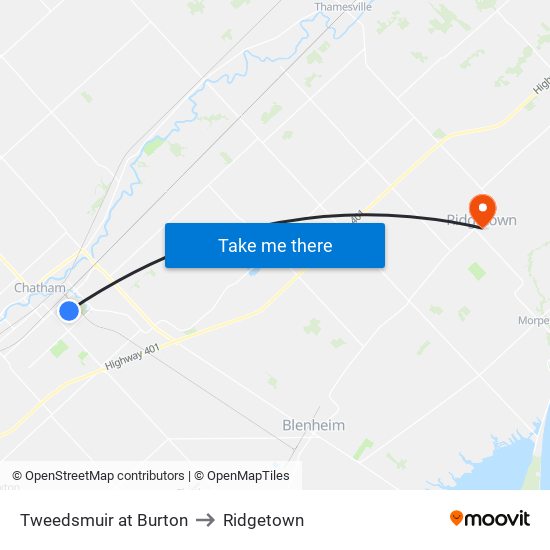 Tweedsmuir at Burton to Ridgetown map