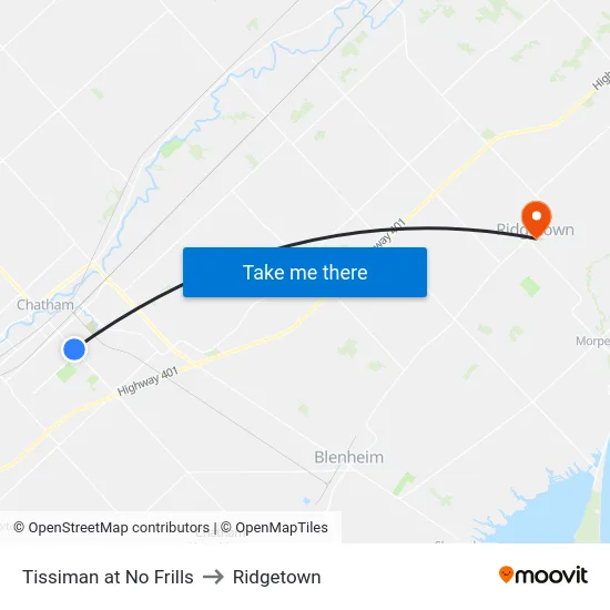 Tissiman at No Frills to Ridgetown map