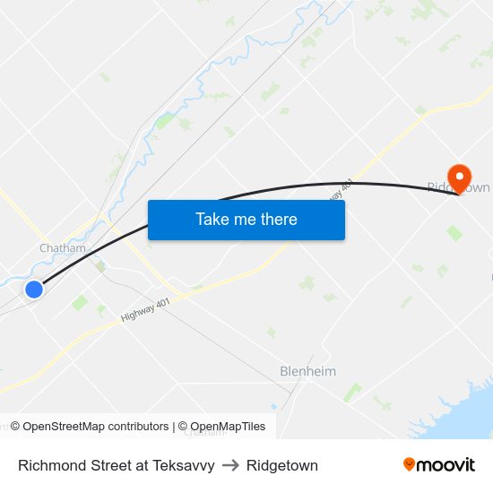 Richmond Street at Teksavvy to Ridgetown map